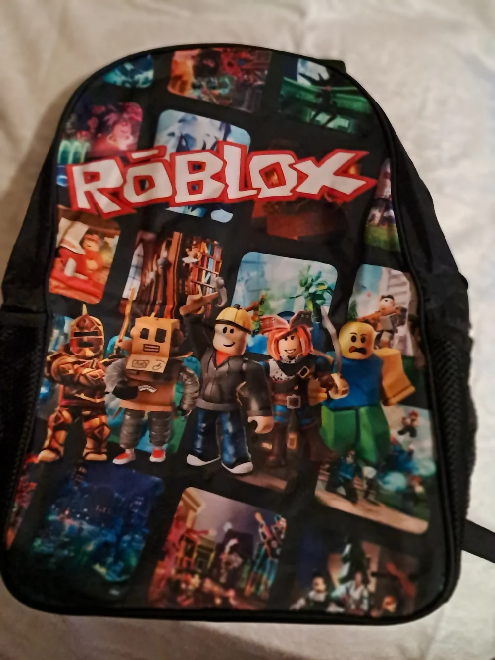 Roblox Kids Backpack in Black with Multi-Color Character Print
